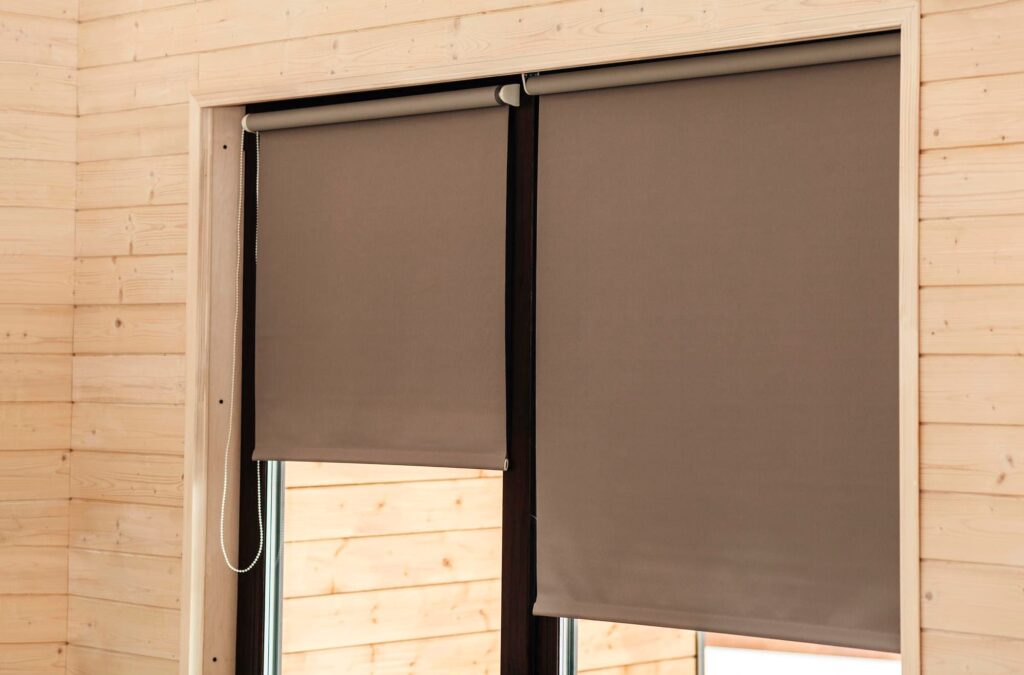 roller-blinds-window-wooden-wall-modern-sunproof-blinds-grey-pastel-color